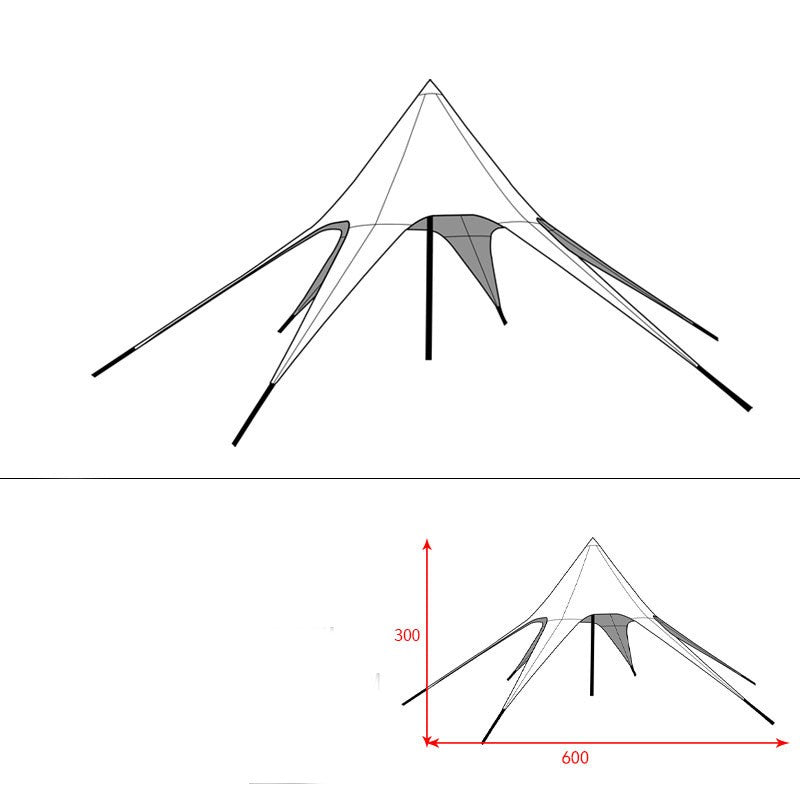 Hexagonal Single Star Canopy Camping Camp Tent - EDC Italia