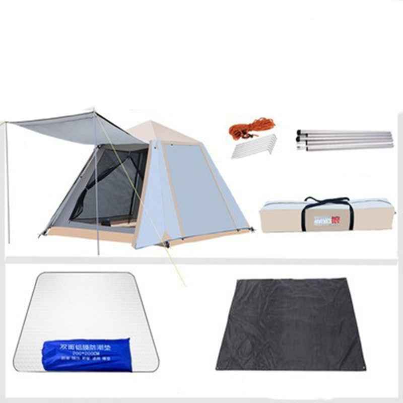Fully Automatic Outdoor Quick-open Camping Camping Beach Sunscreen Thickening Rainstorm Double-layer Aluminum Pole Tent - EDC Italia