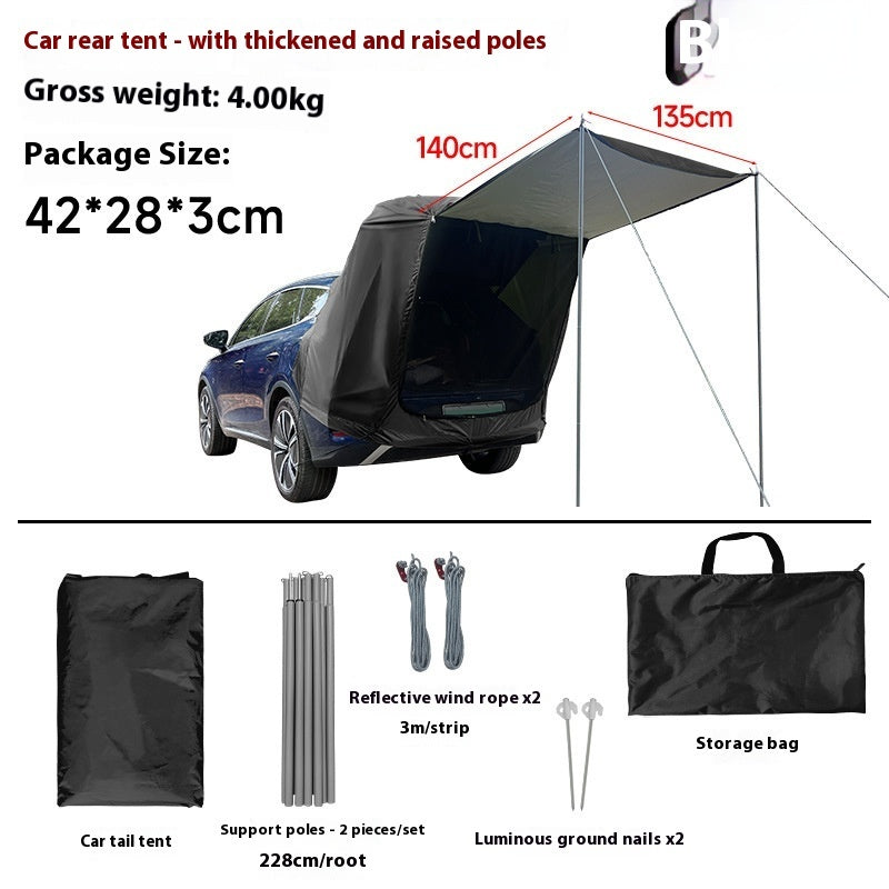 Outdoor Camping Roof Extension Sun-proof Rainproof Rear Tent - EDC Italia