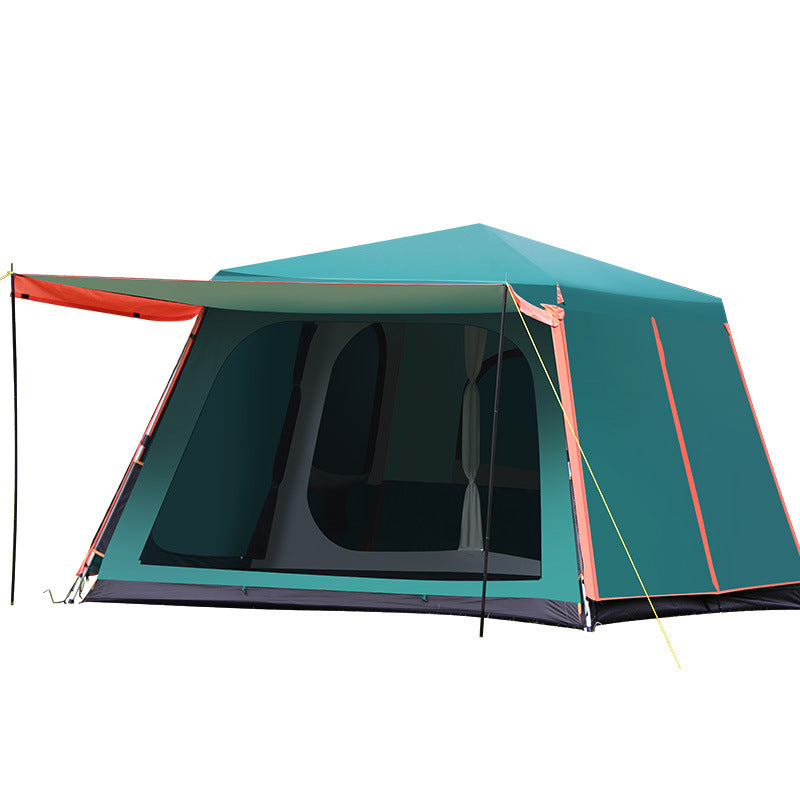 Outdoor Fully Automatic Aluminum Pole 3-4-5-8 People Double-layer Thickening Rainstorm Field Camping Big Tent - EDC Italia