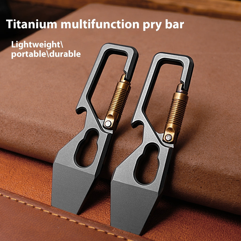 Mini Titanium Alloy Crowbar Keychain Pendant EDC Portable Delivery Tool Bottle Opener