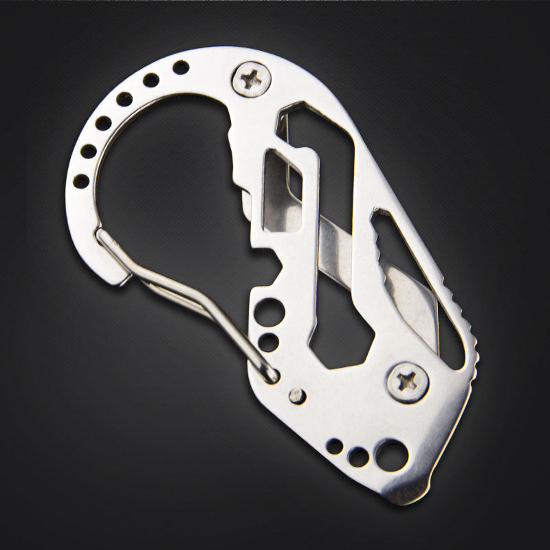 Portable EDC Tools Outdoor Multi-eye Climbing Button Carabiner Multi-functional Stainless Steel