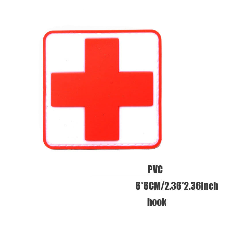 Cross Tactical Medical Badge Emergency Rescue Backpack Chapter Embroidery Velcro Label