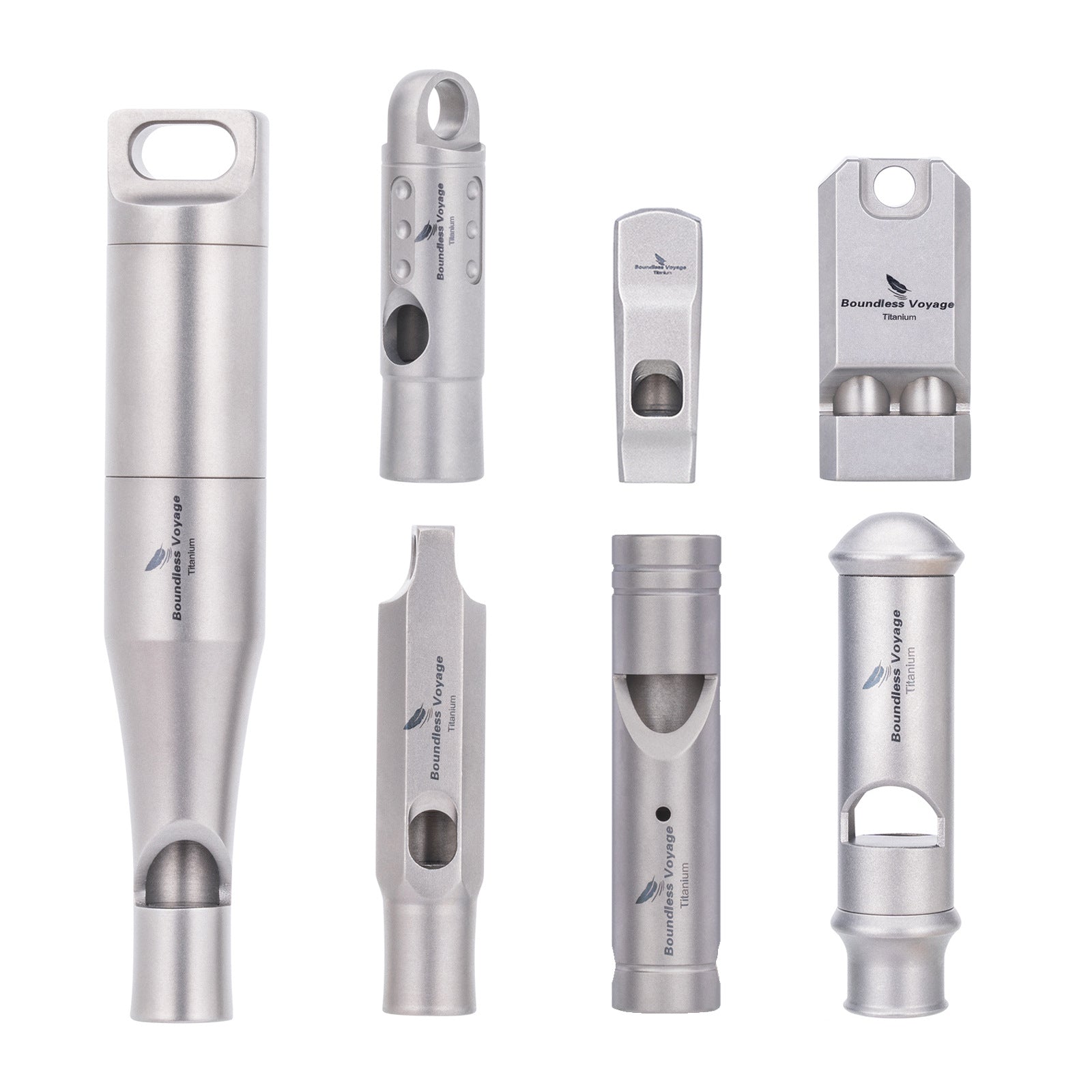 Pure Titanium Outdoor Survival Whistle Portable Ultra-light Sound Transmission