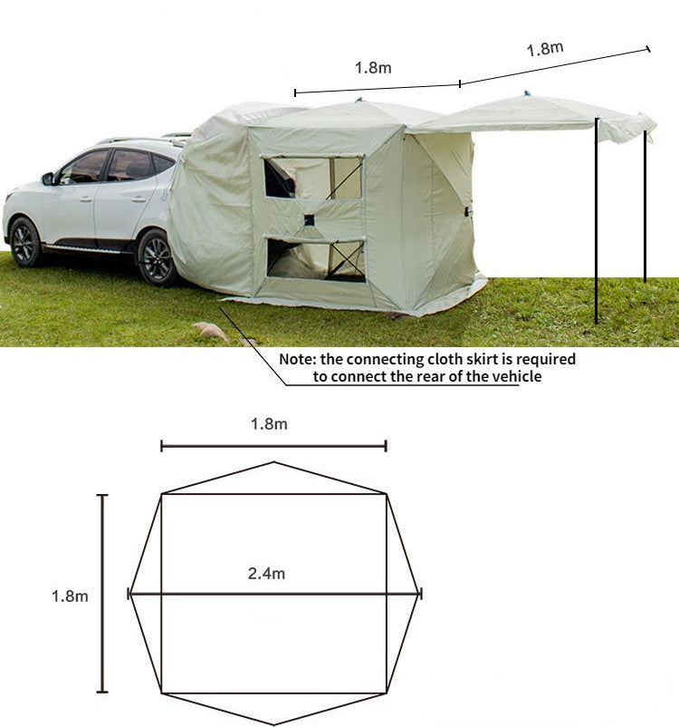 Rear Extension Tent Canopy Portable Multi-function - EDC Italia