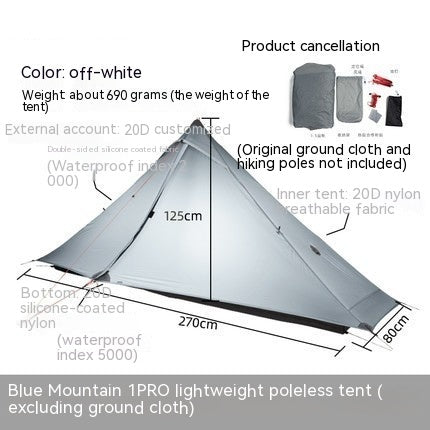 Rain-proof Single Rodless Camping Tent - EDC Italia