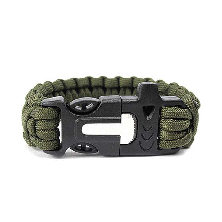 Seven Core Umbrella Rope Braided Survival Whistle Play Flint Escape Emergency Umbrella Rope Bracelet