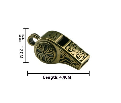 Brass Cross Pattern Whistle Brass Retro Survival Whistle