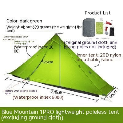 Rain-proof Single Rodless Camping Tent - EDC Italia