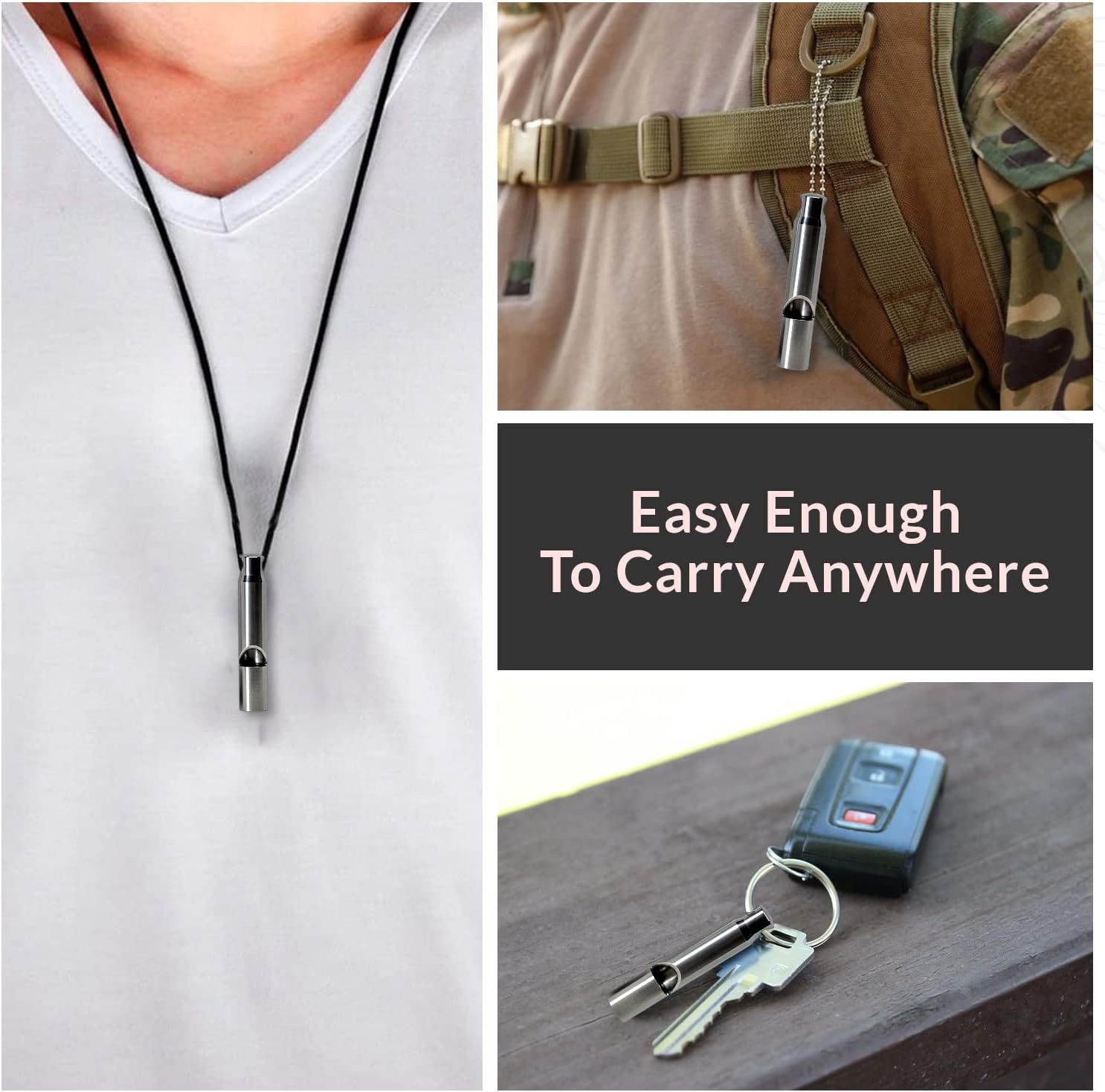 Titanium Alloy EDC Whistle Men's Pendant