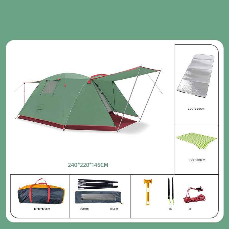 Four Person Outdoor Camping Space Folding And Thickening Tent Rain And Sun Proof Outdoor - EDC Italia
