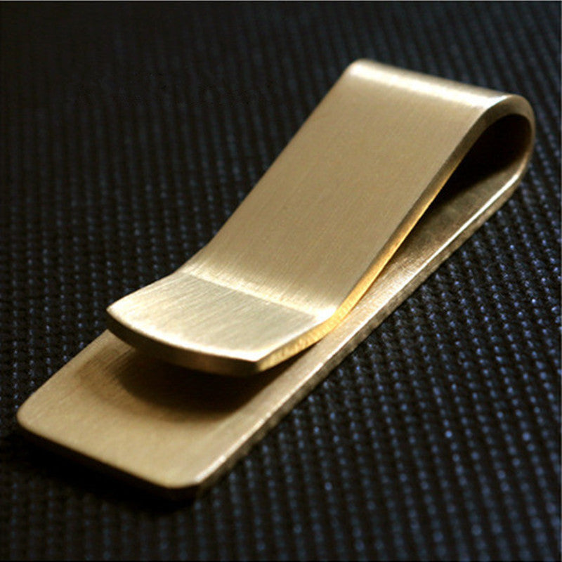 Stainless Steel Brass Wallet, Metal Money Clip, Men's Bill Clip, EDC Paper Money Change Wallet, Thickened