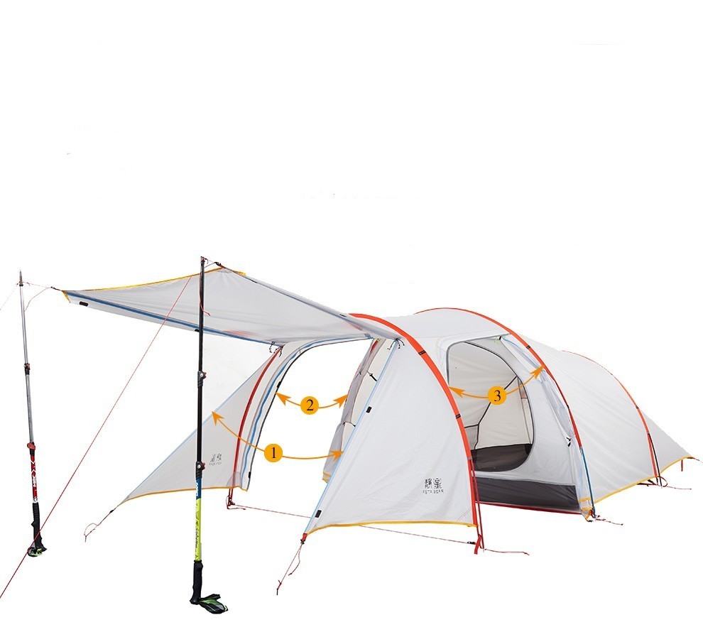 Static Nebula Layer  Light 3 Person Tunnel Tent Outdoor Mountaineering Camping - EDC Italia