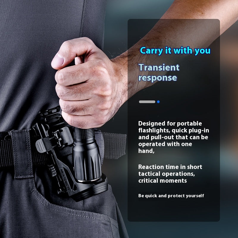 Tactical Quick Pull Flashlight Holster Degree Rotating Lockable