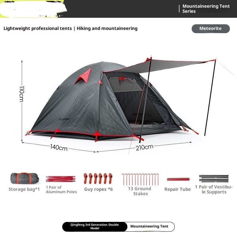 Professional Camping Tent With Ultra-light Aluminum Poles For Outdoor Storm Protection - EDC Italia