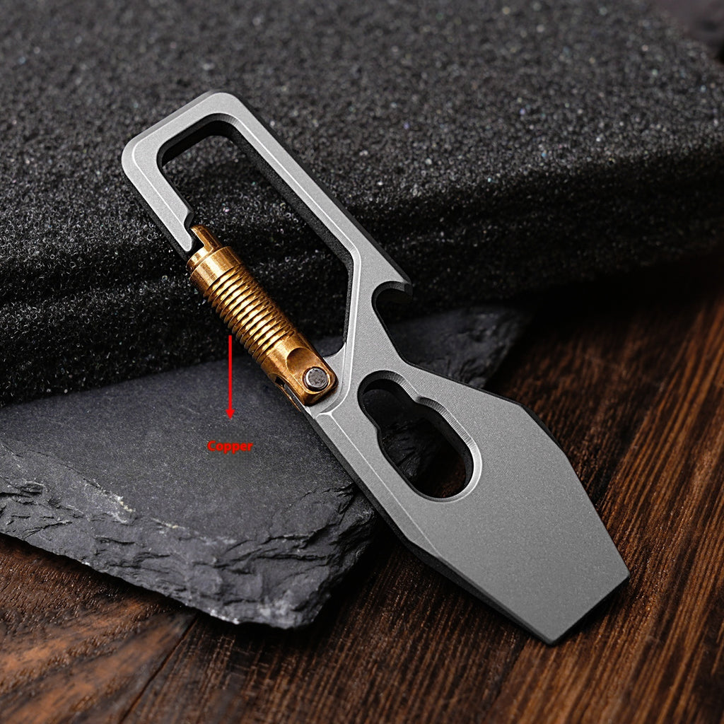 Mini Titanium Alloy Crowbar Keychain Pendant EDC Portable Delivery Tool Bottle Opener