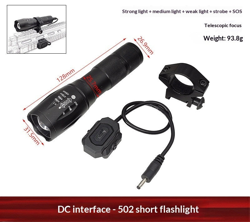 Aluminum Alloy Tactical Flashlight With Zoom And High-intensity Light