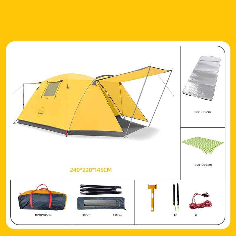 Four Person Outdoor Camping Space Folding And Thickening Tent Rain And Sun Proof Outdoor - EDC Italia