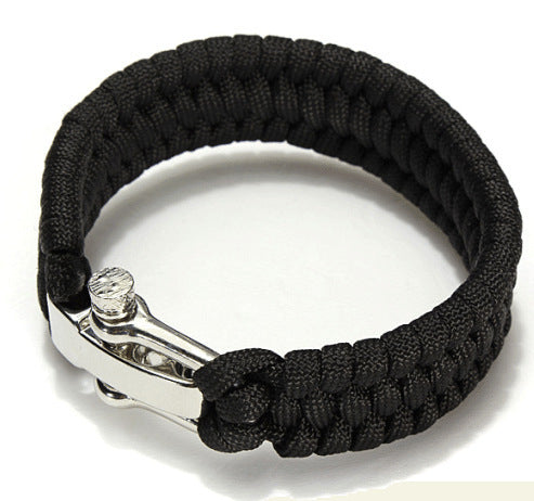 Knitted U-shaped Buckle-adjustable Survival Bracelet