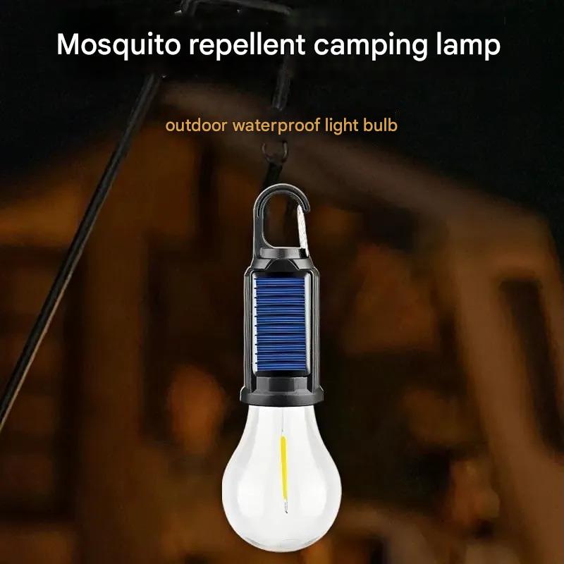 LED Solar Light Camping Emergency Light Bulb Tungsten Filament Light Rechargeable Mosquito Repellent Light Portable Outdoor Lighting Camping - EDC Italia