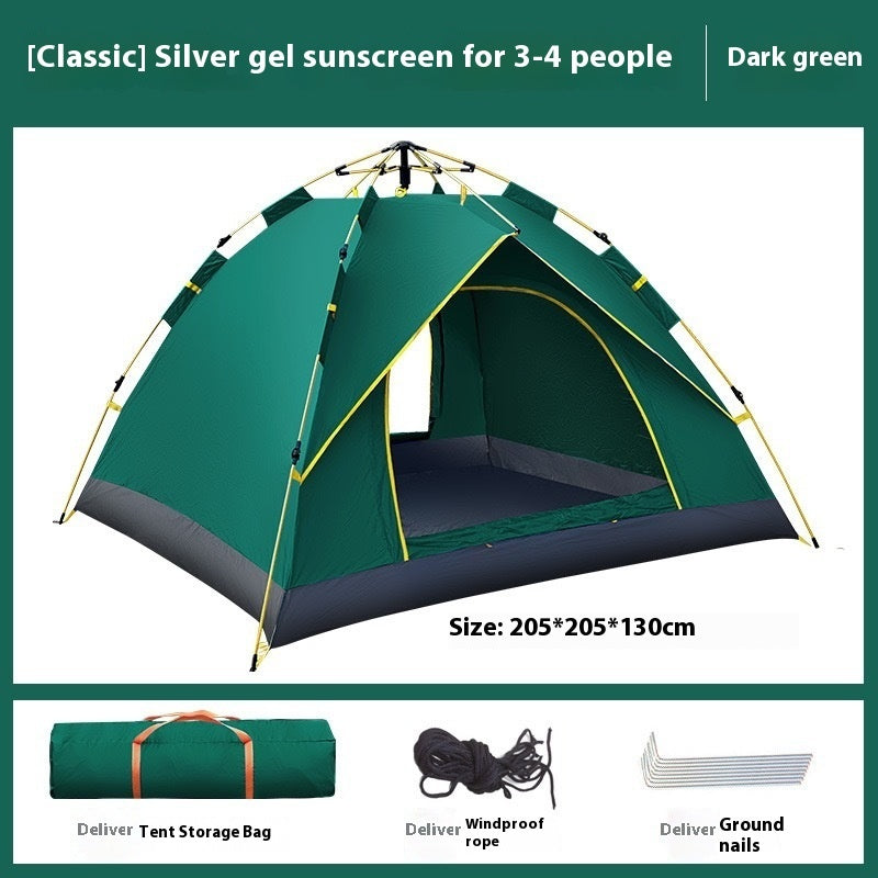 3-4 Double Automatic Outdoor Camping Tent Thick Rain And Sun Protection - EDC Italia