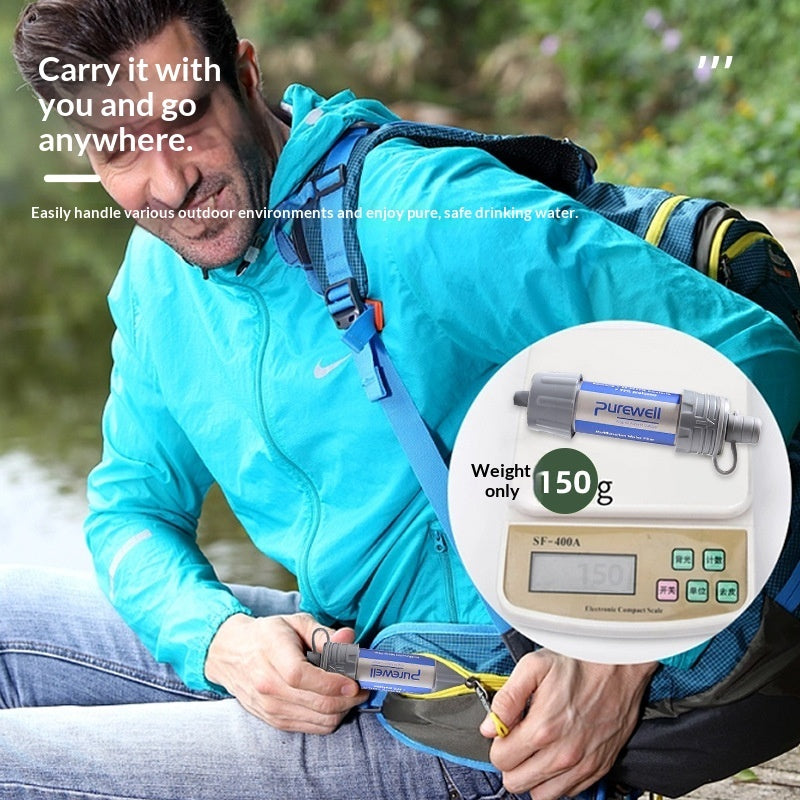 Outdoor Water Purification Filter Survival Portable Straw Water Filter Wilderness Water Purification Tool