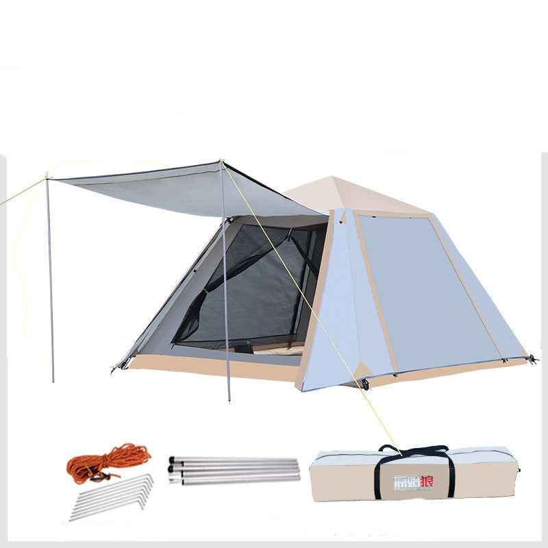 Fully Automatic Outdoor Quick-open Camping Camping Beach Sunscreen Thickening Rainstorm Double-layer Aluminum Pole Tent - EDC Italia