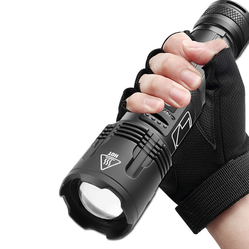 Strong Light Tactical Flashlight With Pen Clip Attack Head