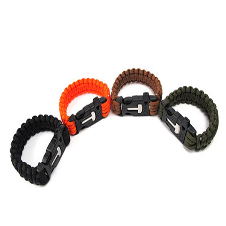 Seven Core Umbrella Rope Braided Survival Whistle Play Flint Escape Emergency Umbrella Rope Bracelet