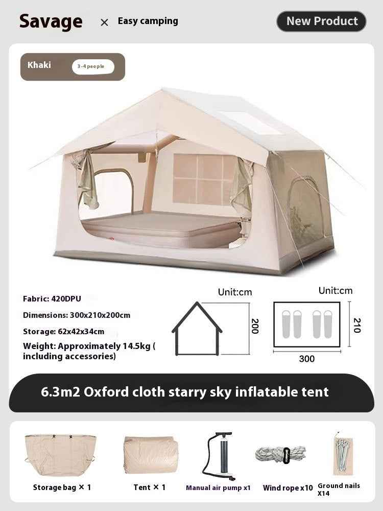 Automatic Inflatable Camping Tent for Outdoor Use - 6-Person, Rainproof, Winter Warm, Thickened Design - EDC Italia