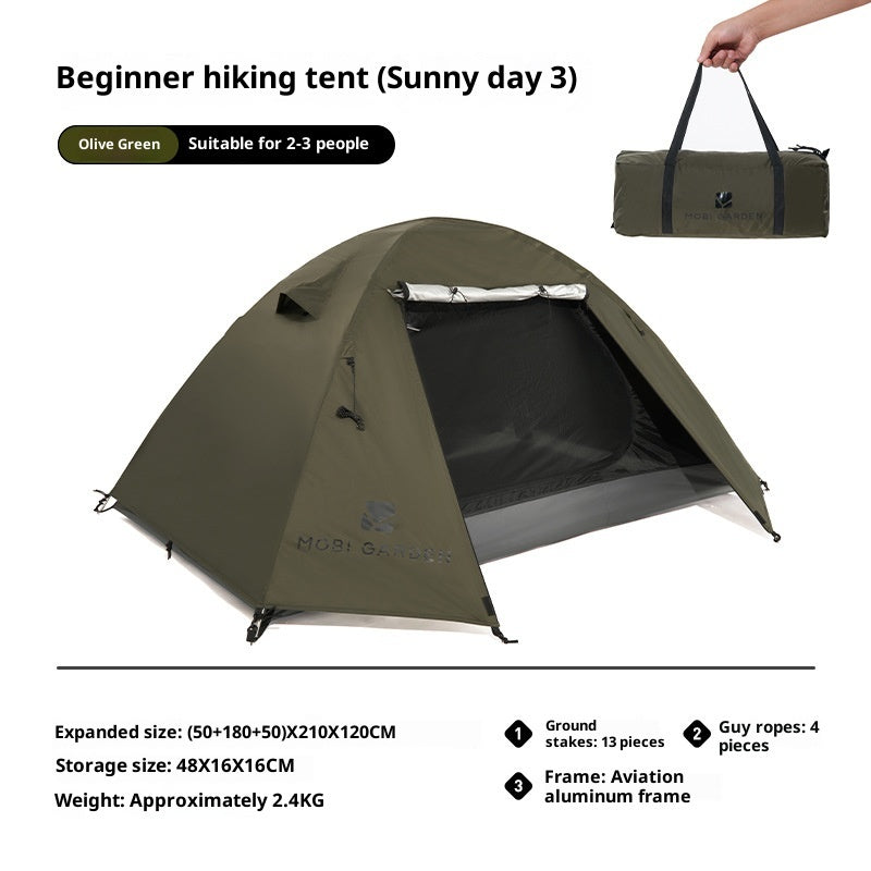 Outdoor Equipment Rain-proof Thickened Camping Three-point Tent Windproof Sunscreen Portable Folding Tent - EDC Italia