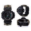 War wolf 2 mechanic outdoor survival survival bracelet life-saving multi-function knife buckle umbrella rope watch waterproof compass
