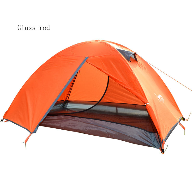 Lightweight Camping Tent Double Layer Fiberglass 2 Person Waterproof Portable Travel Tent - EDC Italia