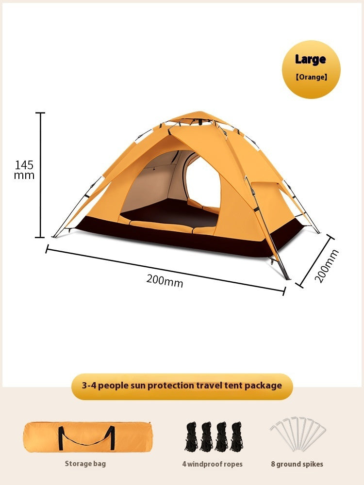 Double-layer Camping 3-4 People Oxford Cloth Camping Tent - EDC Italia