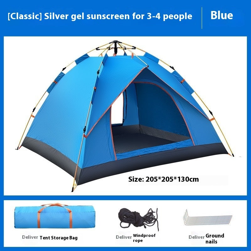 3-4 Double Automatic Outdoor Camping Tent Thick Rain And Sun Protection - EDC Italia