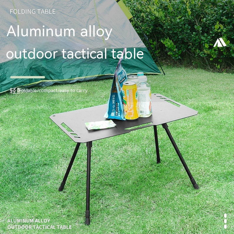 Outdoor Camping Blackened Aluminum Plate Folding Table - EDC Italia