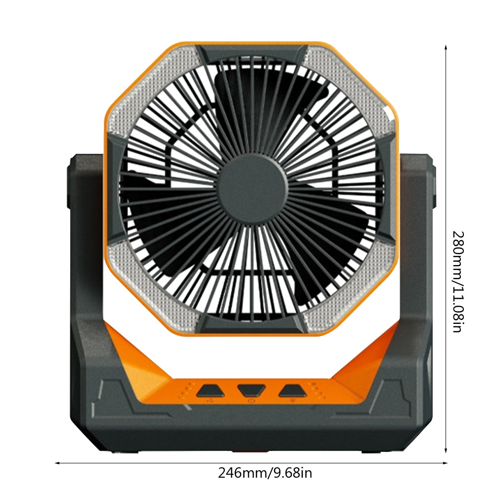 8000mAh Telescopic Wireless Electric Fan Outdoor Camping Fan USB Charging Portable Emergency Power Bank 4-speed Camping Supplies - EDC Italia