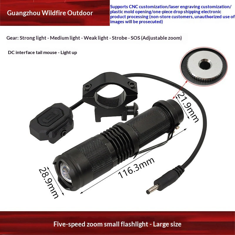 Aluminum Alloy Tactical Flashlight With Zoom And High-intensity Light