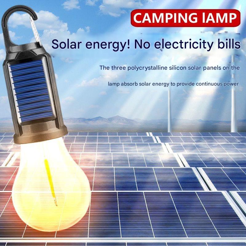 LED Solar Light Camping Emergency Light Bulb Tungsten Filament Light Rechargeable Mosquito Repellent Light Portable Outdoor Lighting Camping - EDC Italia
