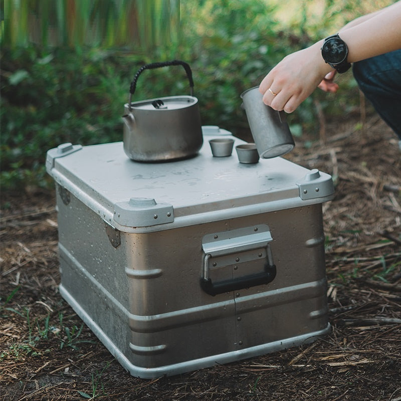 Outdoor Aluminum Alloy Storage Box Camping Metal Portable Vehicle-mounted Wild Camping Equipment - EDC Italia