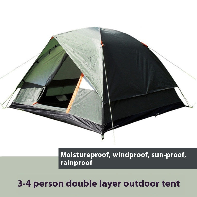 Outdoor Supplies Rain-proof Camping Tent Hand-mounted Double-layer Family Travel Camping Waterproof - EDC Italia