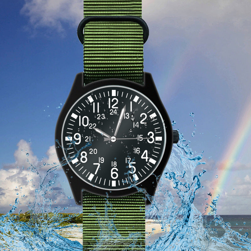 Nylon Strap Outdoor Sports Waterproof Military Watch Student