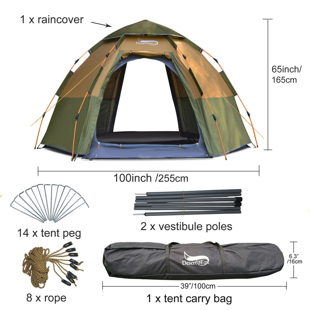 Fully Automatic Hexagonal Speed-opening Rainstorm-proof Camping Tent - EDC Italia