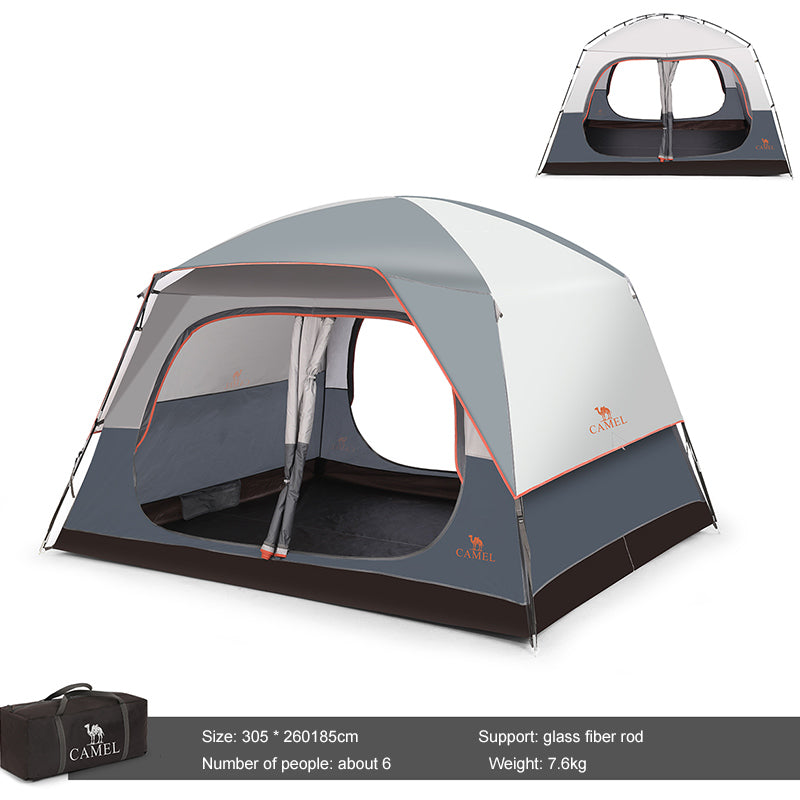 Outdoor Tent Quick Build Glass Pole Waterproof Shading Large Space Rain Camping Travel Tent - EDC Italia