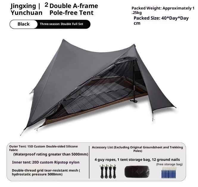 Free-standing Ultra Lightweight Double-sided Tent - 15D Silicone-coated Stormproof A-pole - EDC Italia