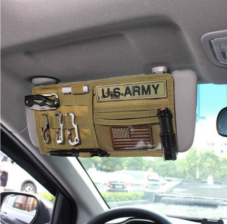 Sun Visor Clip For Tactical Vehicle Multifunctional ID Pack