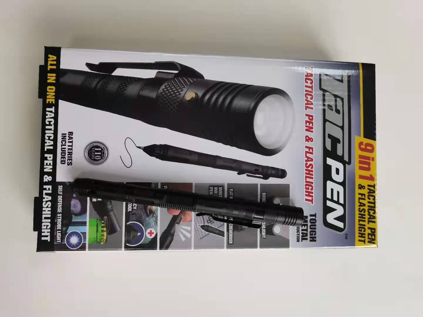 Nine-in-one Multi-function Flashlight Car Window Breaker Survival Pen EDC Outdoor Defense Portable Pen