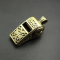Brass Cross Pattern Whistle Brass Retro Survival Whistle