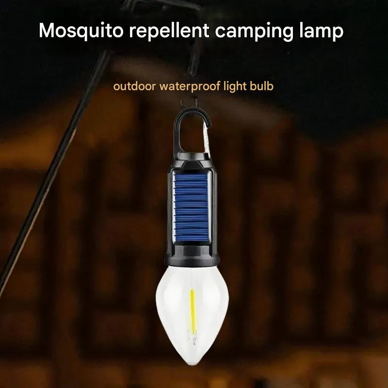 LED Solar Light Camping Emergency Light Bulb Tungsten Filament Light Rechargeable Mosquito Repellent Light Portable Outdoor Lighting Camping - EDC Italia