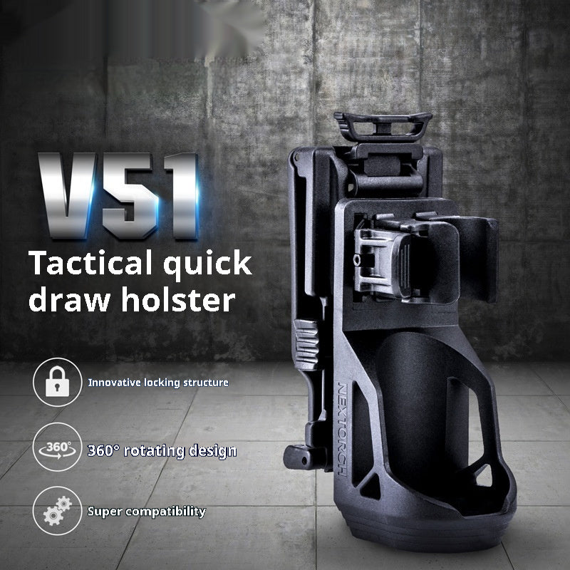 Tactical Quick Pull Flashlight Holster Degree Rotating Lockable